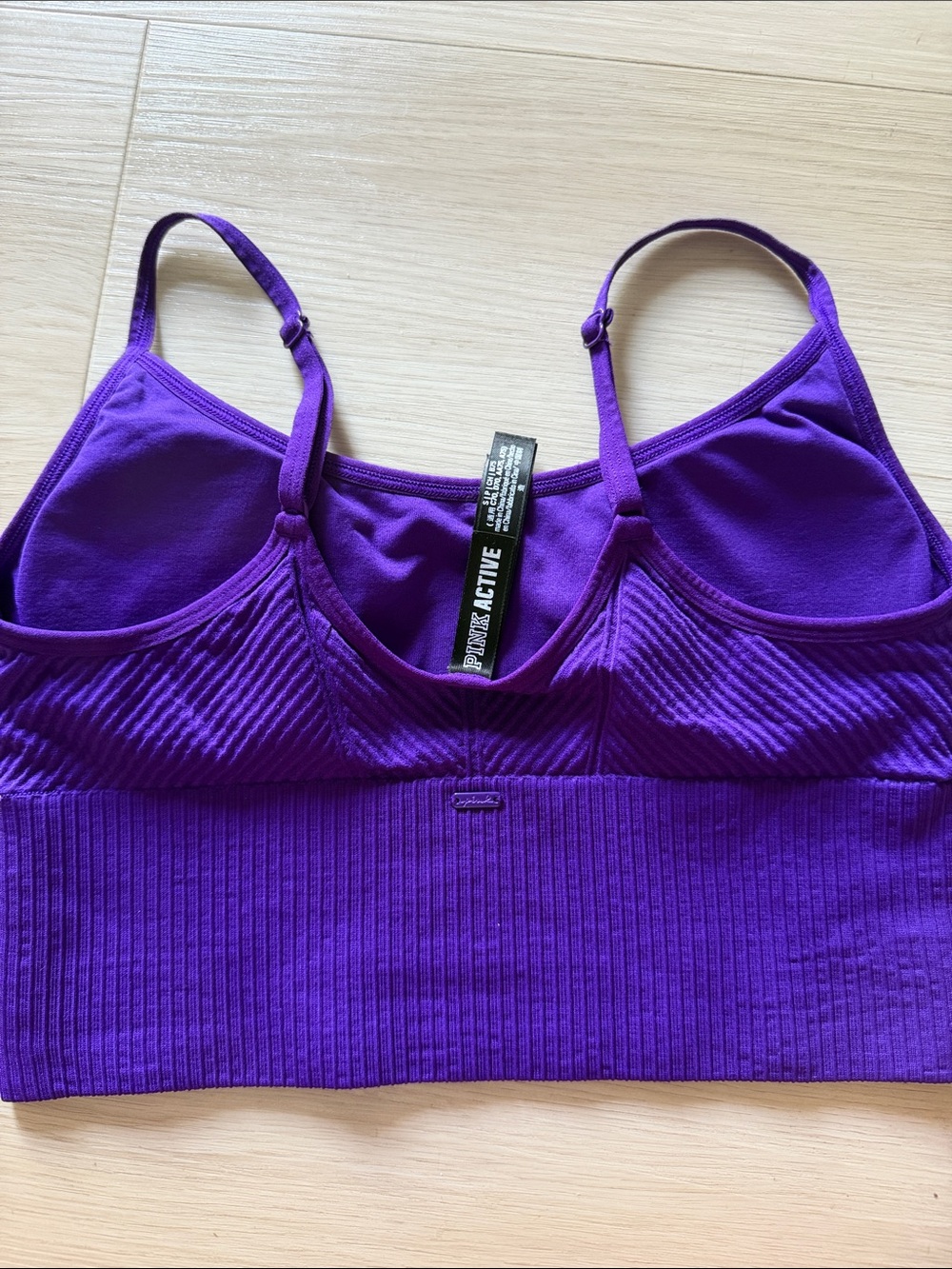 PINK Victoria's Secret Ribbed Seamless Sports Bra in Purple